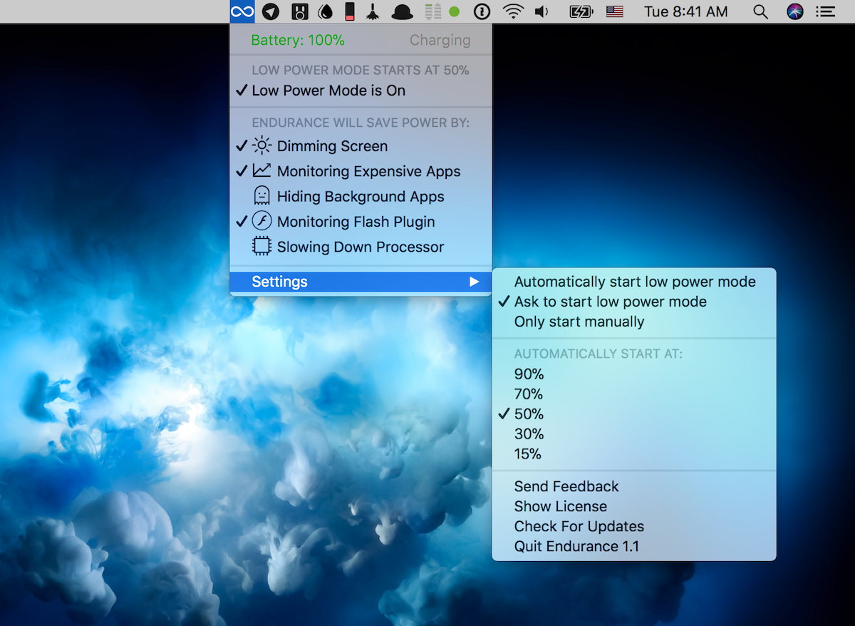 grammatik Revolutionerende Finde sig i Endurance 1.1 - Helps your Mac battery by 20% (beta). download free | macOS  - AppKed