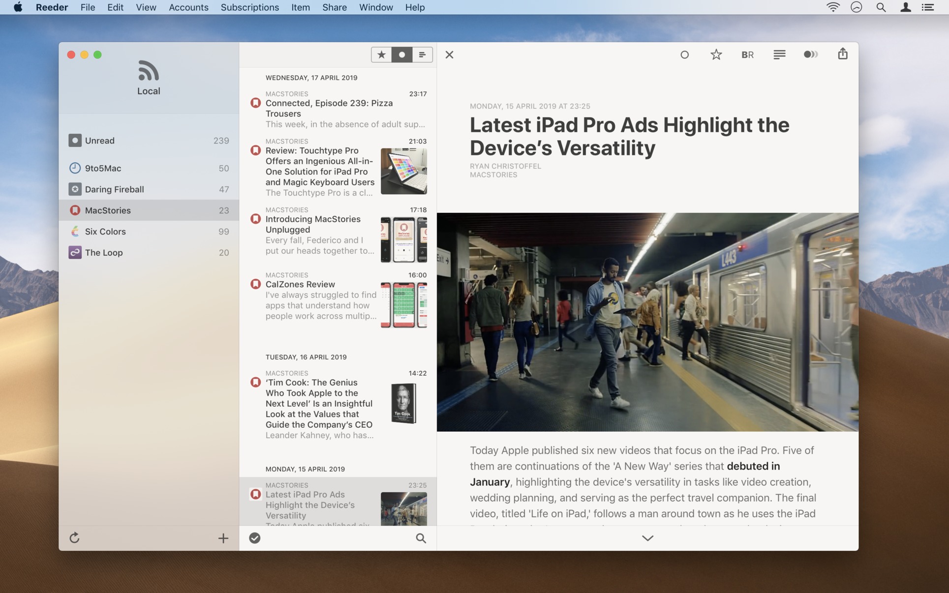 Reeder 2 0b5 – rss reader clients